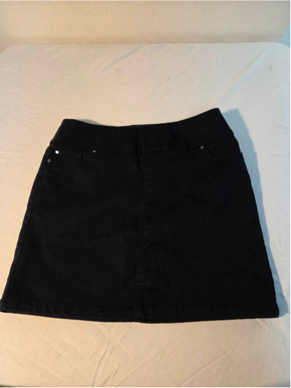 S.C. & Co. Women’s M Black Stretch Denim Skort Skirt Cotton Blend